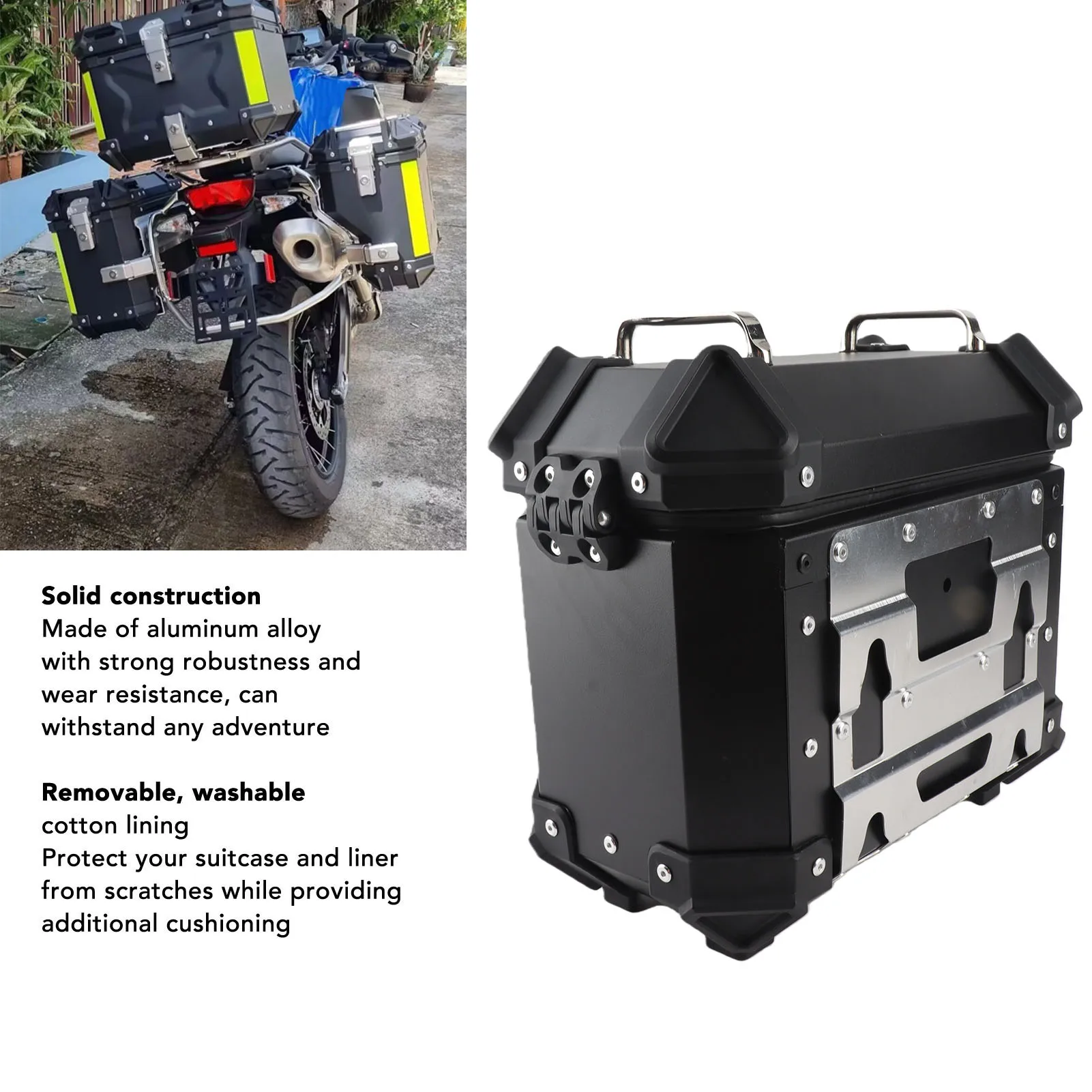 1 Pair 18L Motorcycle Side Case Aluminium Alloy Motorbike Hard