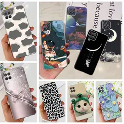 For Samsung A12 Case Space Austronaut Cow Pattern Coque Funda For Samsung Galaxy A12 F12 M12 A 12 Clear Soft TPU Etui Housing