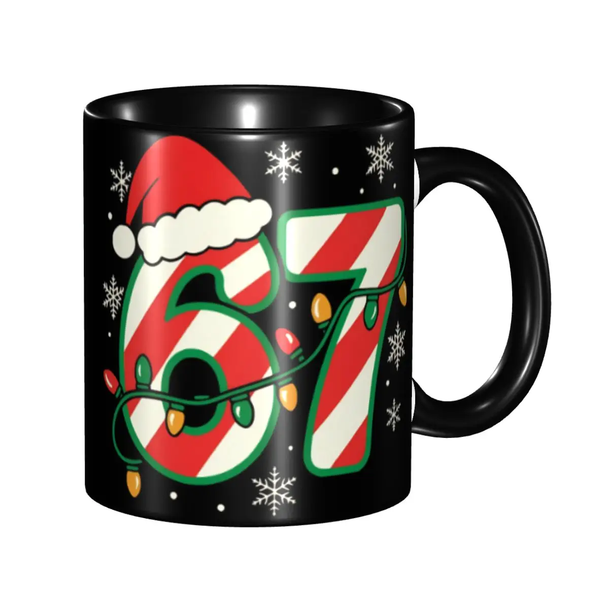 

Santa 67 Christmas 6 7 Meme Gen Alpha Meme Six Seve Coffee Mug Funny Tea Cups For Office