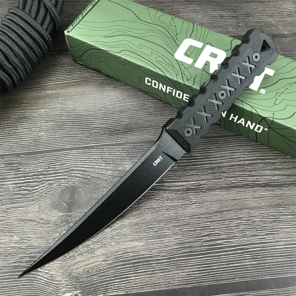 CR 2927 James Williams HZ6 Fixed Blade Knife D2 Blade G10 Handle, Boltaron Sheath with Metal Clip Outdoor Camping Sharp Tool