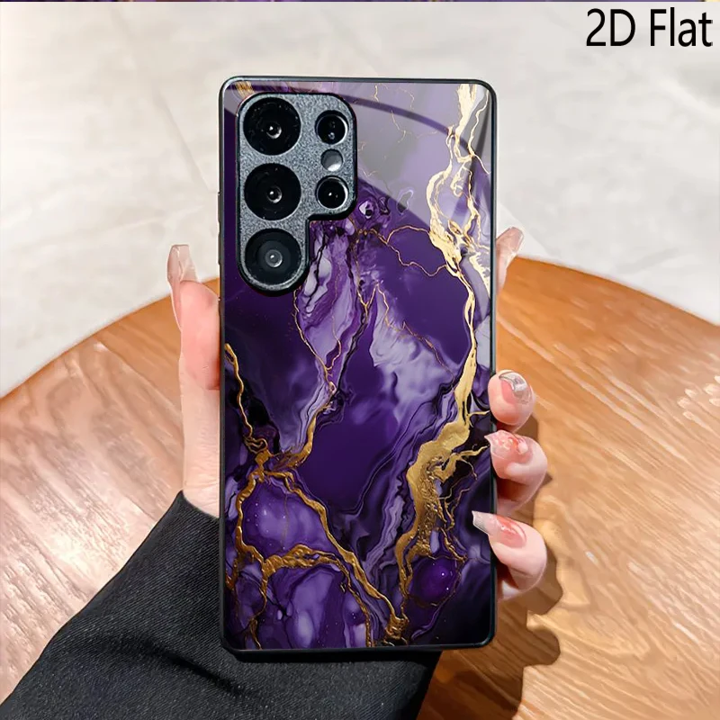 marble prin print PatternTempered Glass TPU Shockproof Full Cover For Samsung GalaxyS26 S25S24S23UltraA55 A34 A14 A15Phone case