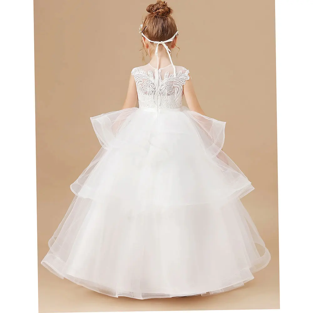 A-Line Flower Girl Dress For Kids Birthday Evening Party Wedding First Communion Event Pageant Ball-Gown Ceremony Banquet Prom