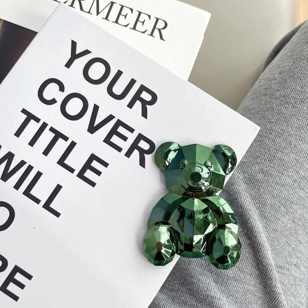 Creative Cute Crystal Bear Phone Holder Portable Back Sticker Bracket PC Support Frame Universal Phone Support Kickstand