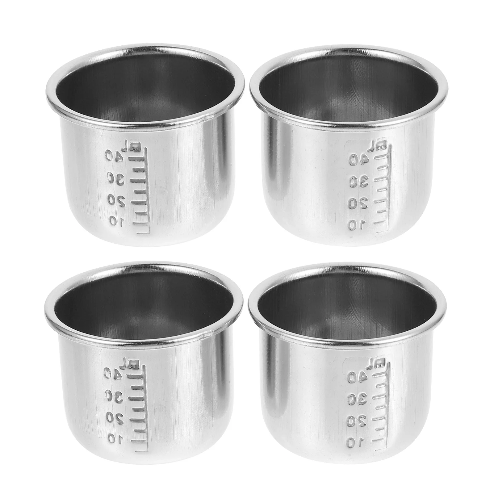 

4pcs Stainless Steel Graduated Measuring Cups Medicament Jugs Thickened Heatproof Lab Tools Scale Cups For Liquid Solid