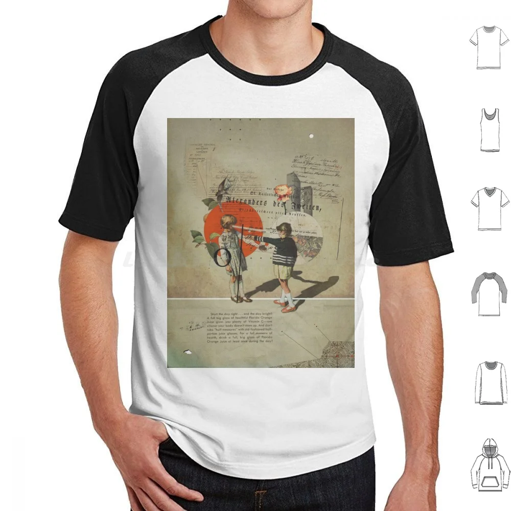 Oranges T Shirt Big Size 100% Cotton Frank Moth Vintage Collage Retro Typography Children Old Letter Oranges City Buildings