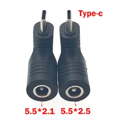 1pc 65W Power Charger Supply Adapter Connector DC 5.5*2.1 5.5*2.5 Female To USB Type C Male Plug Converter For Laptop