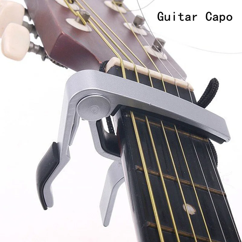 Capo de Guitarra Clásica Acústica de Aleación de Aluminio de Alta Calidad, Color Plateado, con Abrazadera de Cambio Rápido para Ajustar el Tono