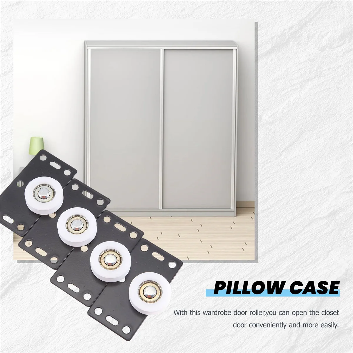 4Sets Sliding Door Wheels Rollers Pulleys Runners for Cupboard Wardrobe Cabinet Smoothly & Mute Nylon Wheels image 4