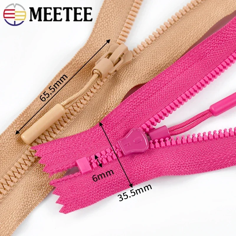 2/5Pcs Meetee 5# Resin Zipper Close-End 15/18/25cm Open-End 40-80cm Zippers Repair Kit Clothes Sewing Closures Zip Accessories