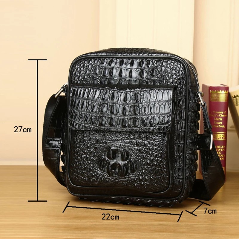 Genuine Leather alligator handbag large capacity men\'s briefcase business Crossbody bag fashion men\'s bag real cowhide bag