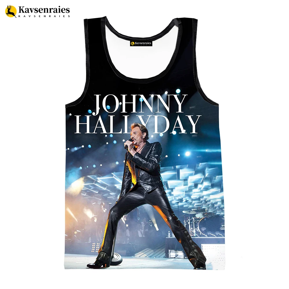 Johnny Hallyday 3D Vest Men Fashion Casual Oversized Tank Tops Cool Cosplay Beach Undershirt Summer Harajuku Streetwear Tops