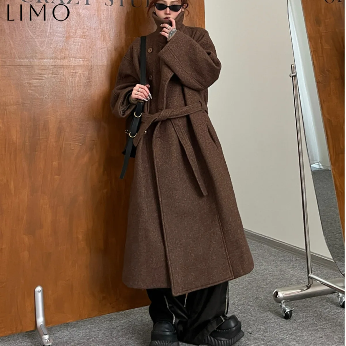 

Винтажный плащ из шерсти и хлопка LIMO — классический ретро-офисный шик, приятная для путешествий зимне-осенняя верхняя одежда для повседневной носки