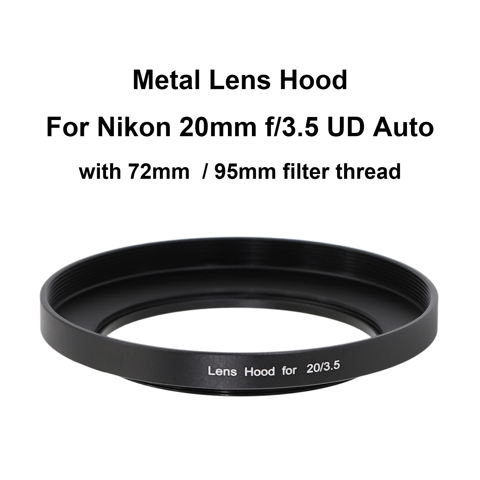 72mm for Nikon 20mm F3.5 lens Metal Lens Hood