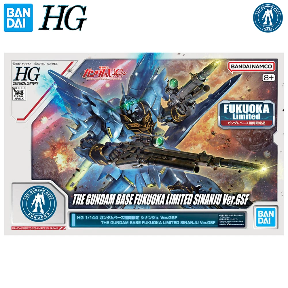 Original BANDAI HG The Gundam Base FUKUOKA Limited MSN-06S Sinanju (Ver. GSF) 1/144 Assembly Model Kit Collection Toys