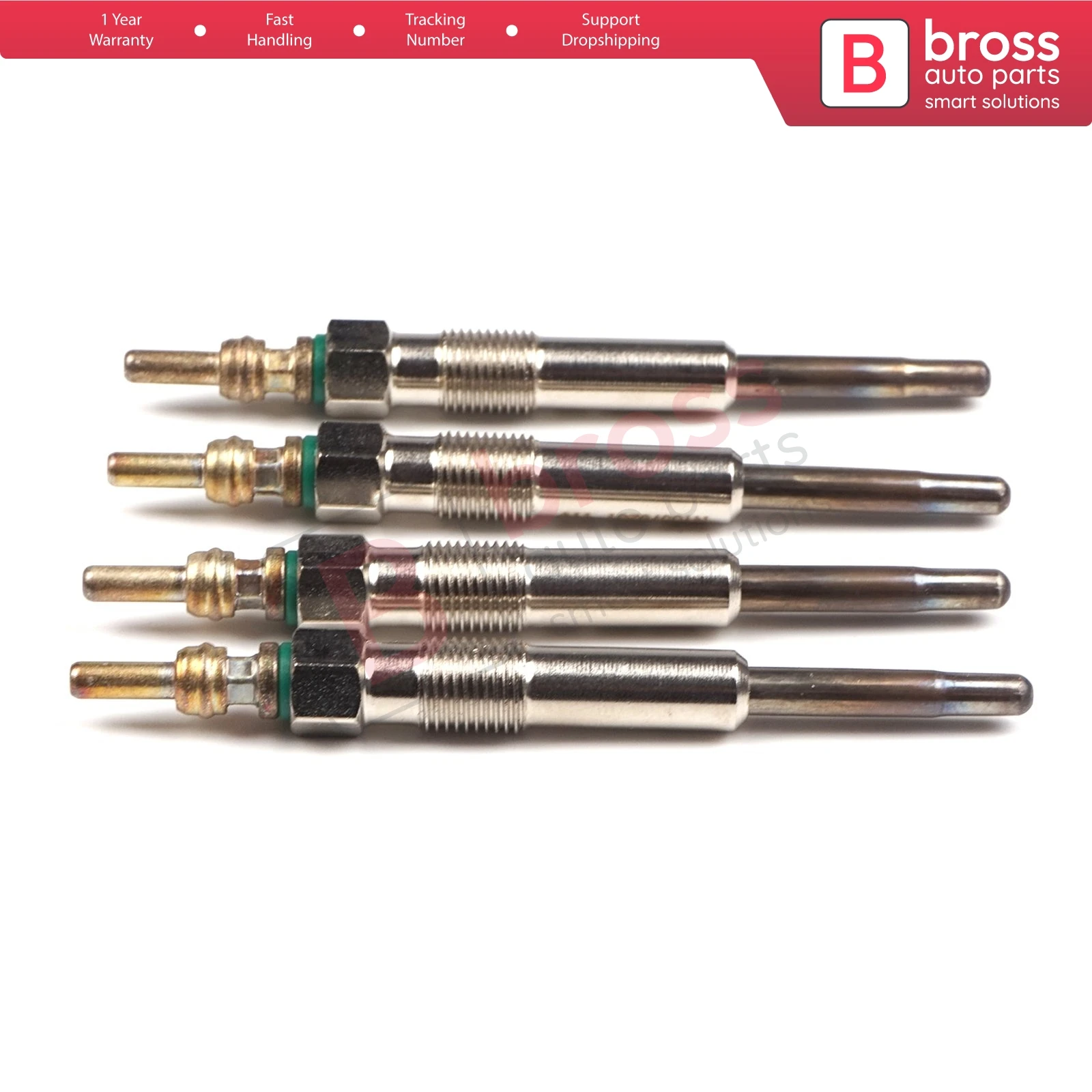 Bross Auto Parts BGP23-1 4 Pcs Heater Glow Plugs GX98, N10579202, GN046 for VW Audi Seat Skoda Fast Shipment Ship From Turkey