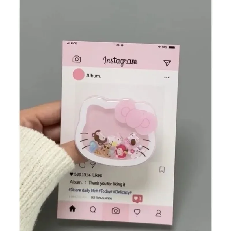 Hello Kitty, desenho animado fofo, airbag de balanço divertido, suporte retrátil para celular, pasta criativa, artefato preguiçoso, presente portátil