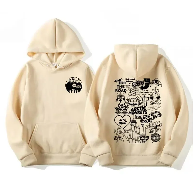 هوديي رجالي من Rock Bnad Arctic Monkey Hip Hop كلاسيكي على الموضة في الشارع ملابس رياضية كاجوال مريحة بقلنسوة