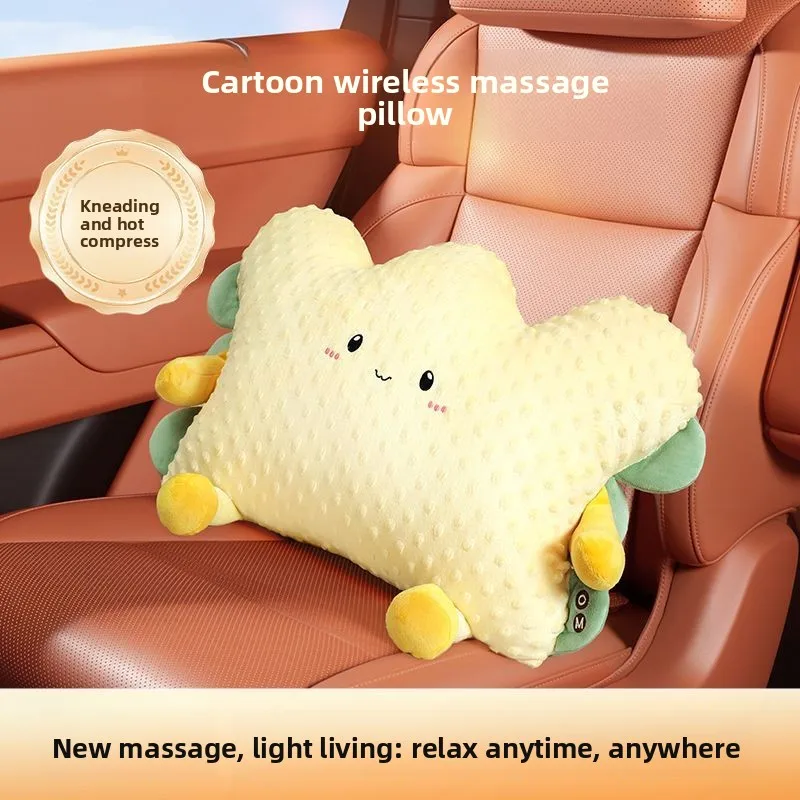 

Практичный массажер для талии и шеи, мультяшная беспроводная массажная подушка, инфракрасная массажная подушка с горячим компрессом