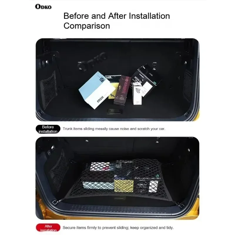 Car Trunk Cargo Net For Audi A6 Car Trunk Storage Organizer Mesh Storage Bag Includes Mounting Hooks Car Accessories