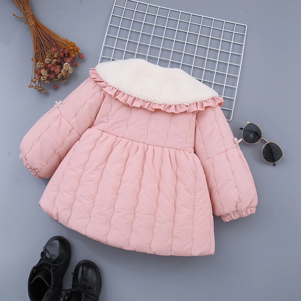 Autumn And Winter New Girls\' Cotton Jacket Children\'s Plush Thick Coat Warm Cotton Clothing