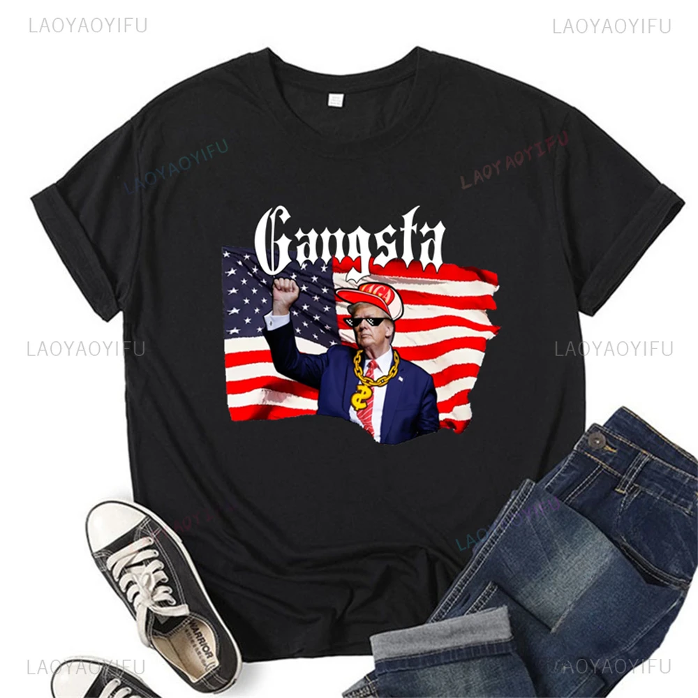 2024 Shooting Makes Me Stronger Donald Trump T Shirt Men Vintage Crew Neck Assassination Attempt Unisex Short-sleev Tops Tee