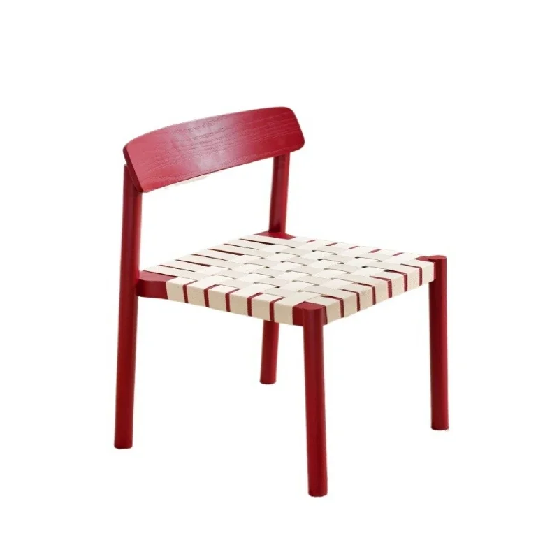 Woven seat cushions can be stacked antique ash wood solid wood dining chairs
