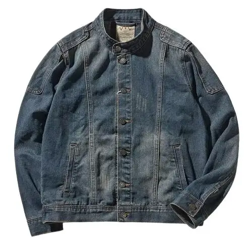 

Fall Winter Large Size Men's Denim Jaet American Workwear Sle Worn-In Casual Lazy Faion Outerwear Youth Trend Long Sve