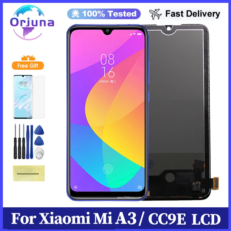 Original AMOLED Display For Xiaomi Mi A3 CC9e LCD Display Touch Screen Digitizer Assembly Replacement For Xiaomi Mi A3 LCD