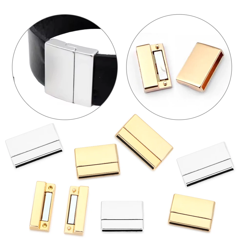 2 stücke Legierung Flache Starke Magnetische Verschlüsse Anschlüsse Fitting 25/30mm Flache Lederband Für DIY Armband Schmuck Machen zubehör