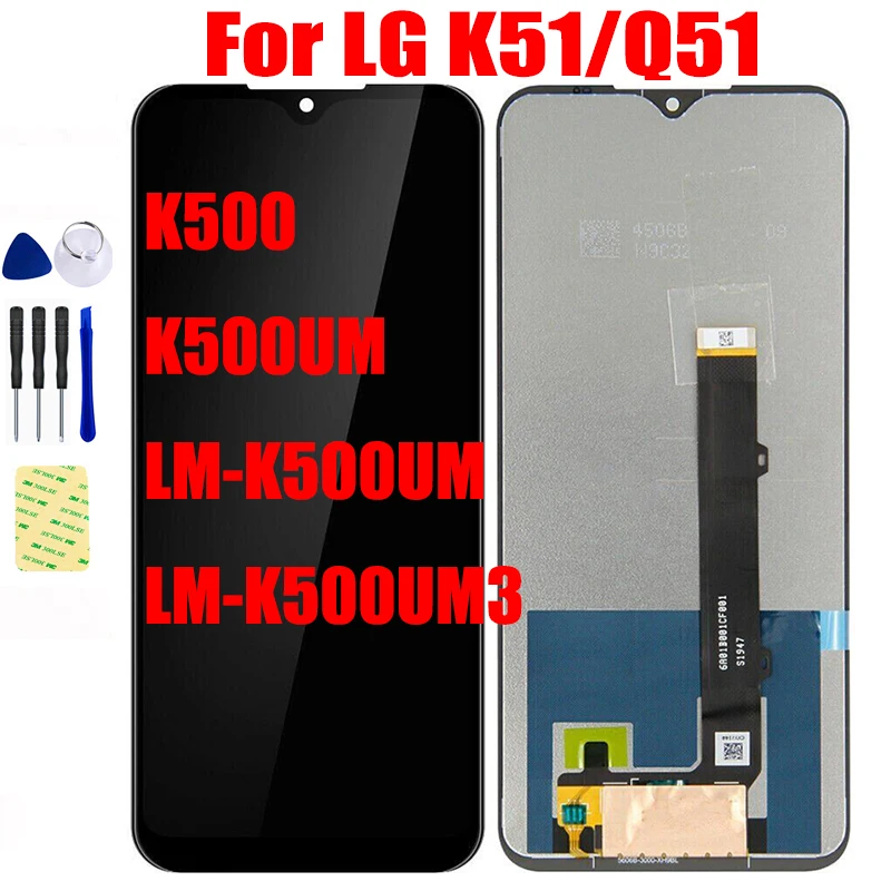 Dành Cho LG K51 Q51 Màn Hình LCD Hiển Thị Bảng Pantalla K500 K500UM LM-K500UM LM-K500UM3 Màn Hình Cảm Ứng Với Bộ Số Hóa Cảm Biến Lắp Ráp Khung