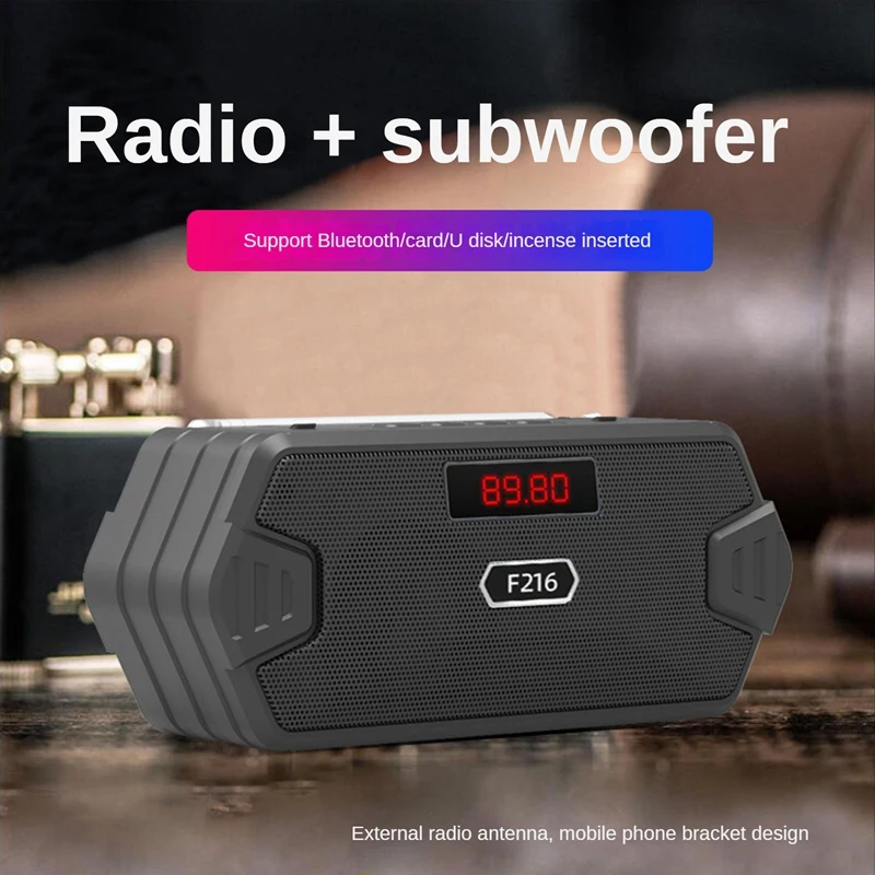 Alto-falante sem fio portátil bluetooth mini subwoofer suporte cartão tf usb alto-falante receptor fm/rádio com fm