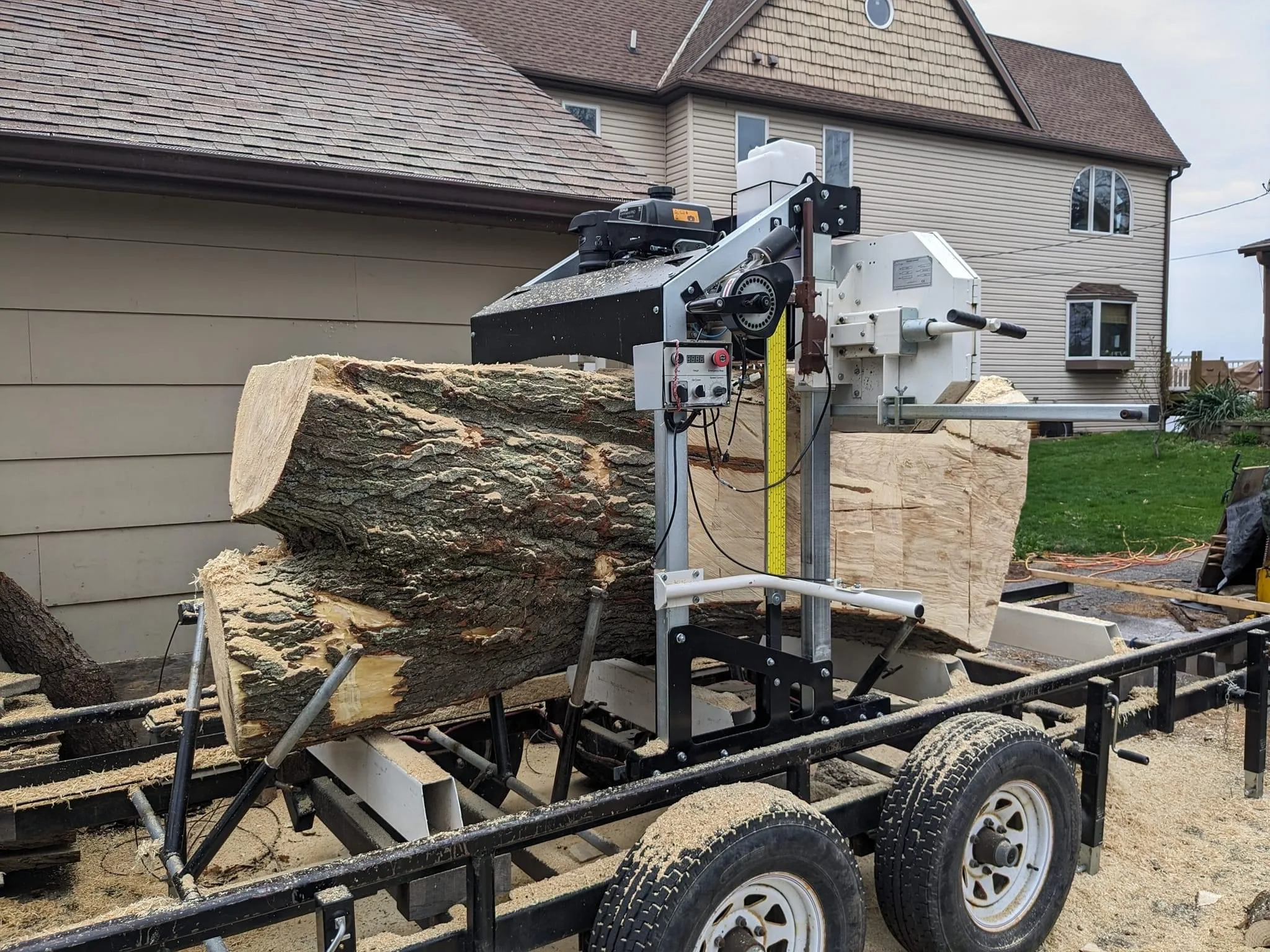 منشار خشب أفقي محمول بسلسلة، آلة نشر الخشب، منشار لقطع الأخشاب