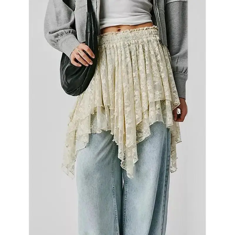 

Ladies Floral Lace Skirt Summer New Sle Cross Border Casual Sport Suit Seven Sve T-irt ort Pants