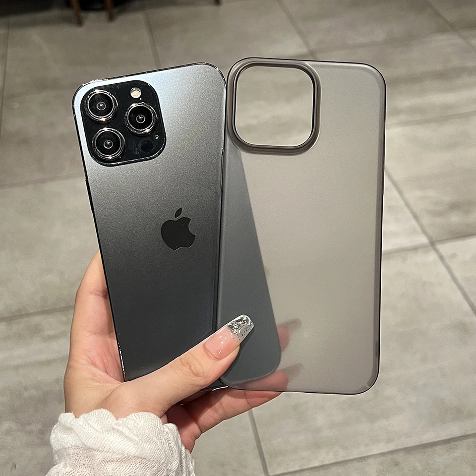 Funda ultrafina translúcida mate para iPhone 17 Air 16 15 14 Plus 13 12 11 Pro Max, plástico duro transparente, cubierta sedosa 5