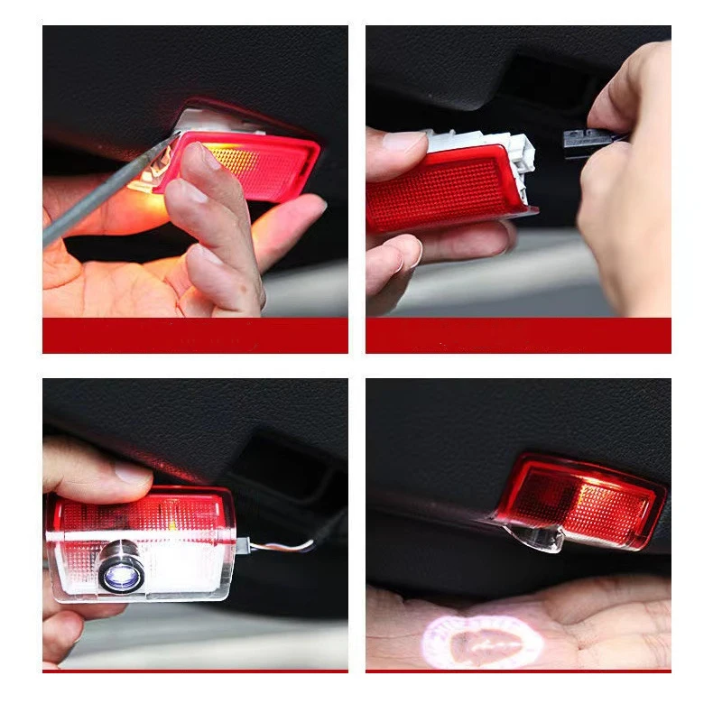 2 Stück LED-Türprojektoren mit Ghost-Shadow-Effekt für Mercedes Benz W205 W176 W177 W246 W212 W213 W166 X253 – Detail 4