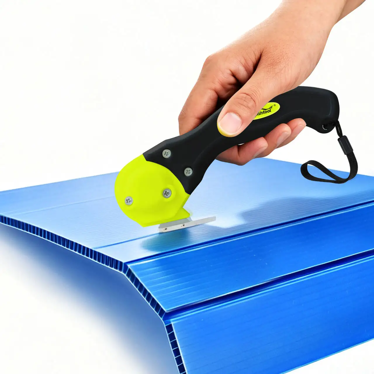 FOSHIO Plastic Hollow Board Slitting Tool With Metal Blades PP Corrugated Sheet Cutting ABS Model Crafting Wrapping DIY Cutter