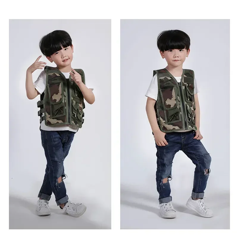 Hunting Children Tactical Combat Camouflage Clothing Vest Army Kids Adults Uniforms For Forces Military Cosplay Jungle Costumes