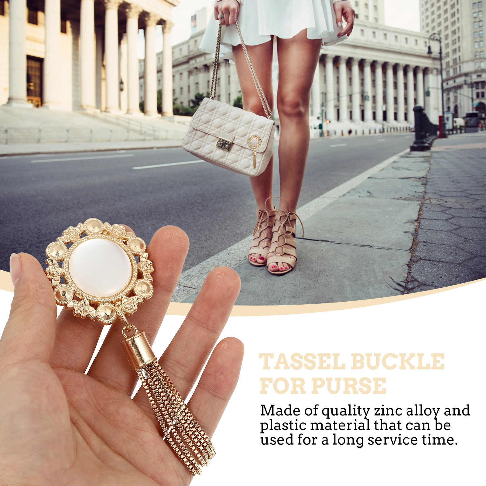 

5pcs Big Jade Tassel Buckle for Handbag Purse Accessories Durable Zinc Alloy Tassel Buckle For Purse Decorations