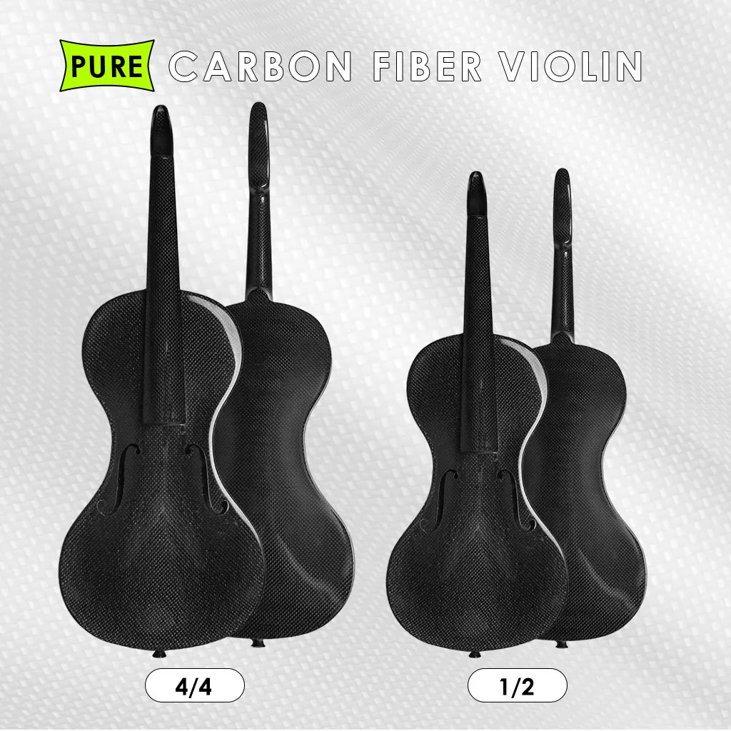 High Grade Unfinished Pure Carbon Violin Full Size 4/4 Carbon Fiber Violin Nice Finishing 4-4 Size Carbon Fiber Violins