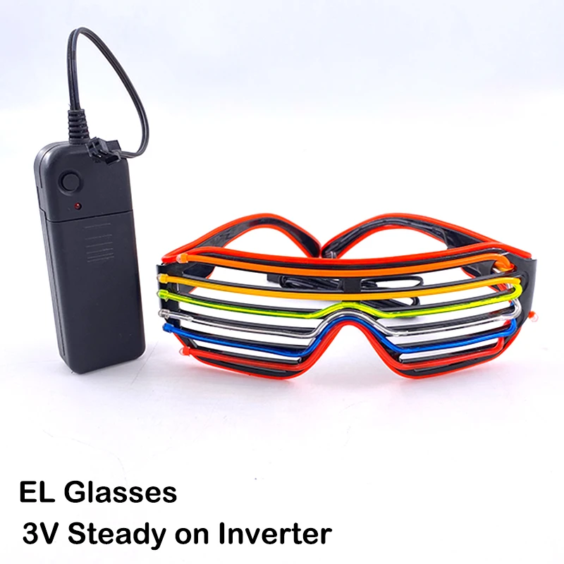 الفلورسنت الملونة متوهجة نظارات LED تضيء نظارات الحفلات للرجال النساء نادي الدعائم قوس قزح النيون نظارات زينة عيد الميلاد