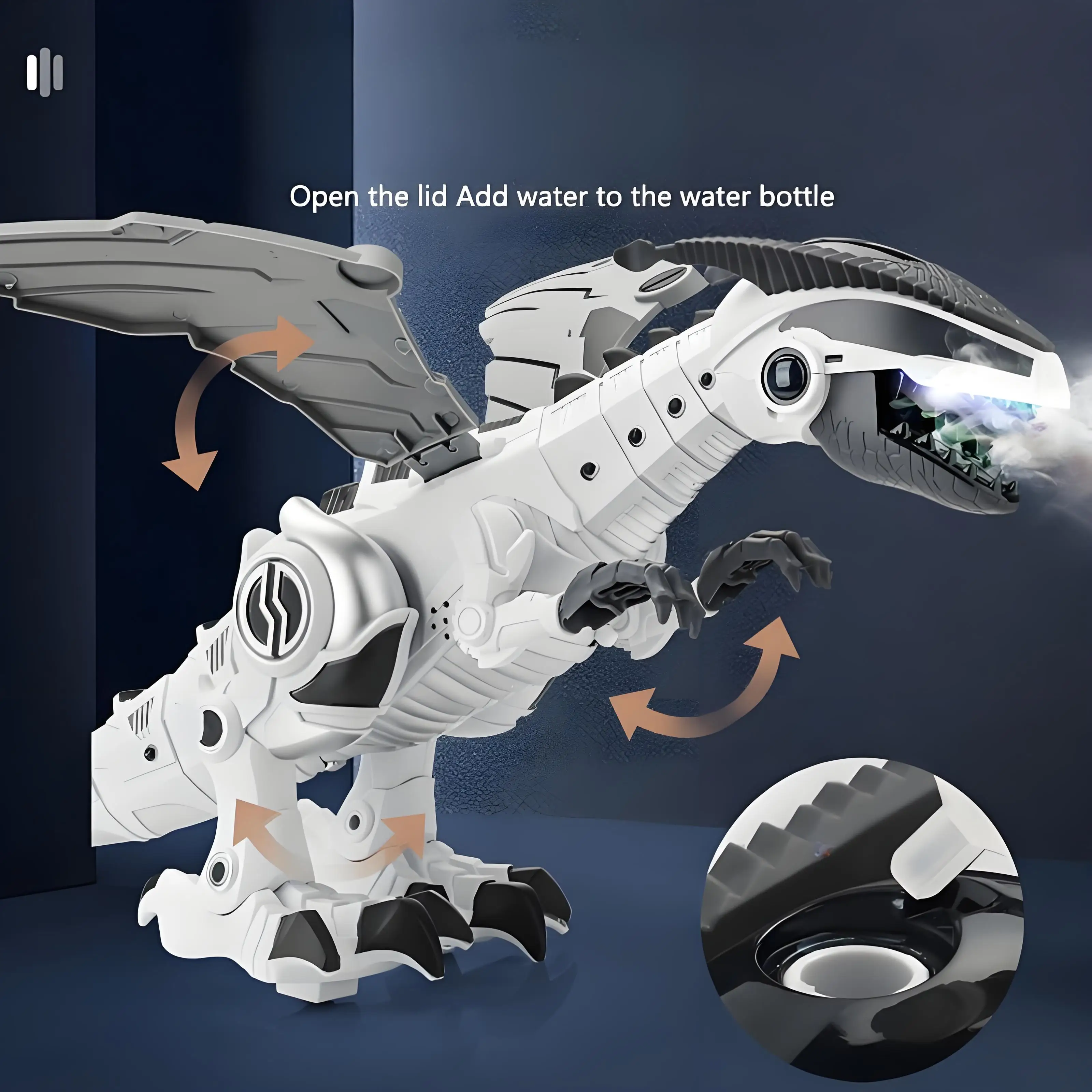 Electric Spray Mechanical Dinosaur Toy, Walking Light Sound Egg-laying Movable Joints, Boys Educational Toy Birthday Gift