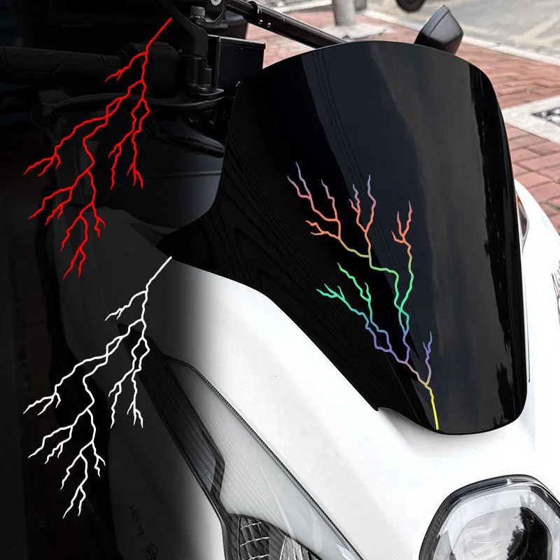 

1PC Lightning Motorcycle Stickers Waterproof for Motorbike Fuel Tank Helmet Box Windshield Fairing DIY Universal Vinyl Decals