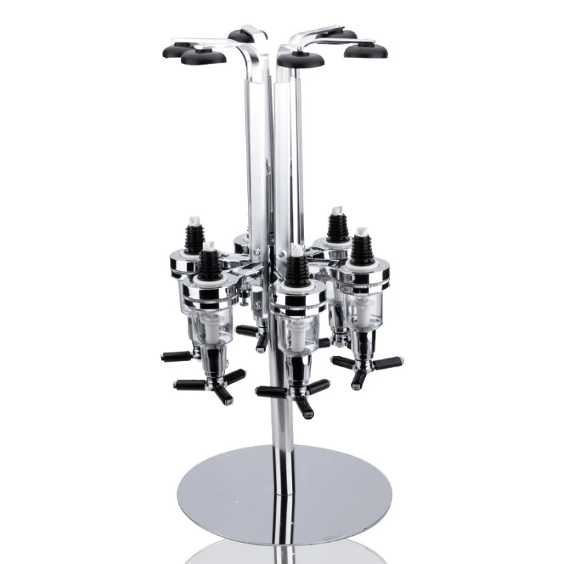 

6 Bottle Rotating Wine Rack Metal Countertop Display Holder for Red Wine Whiskey Stand Bar Organizer Kitchen Home Decor
