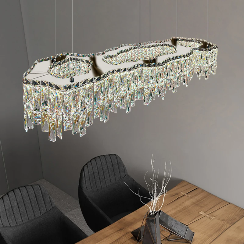 Modern Crystal Chandelier Living Room Ceiling Chandeliers Villa Loft Golden Lustre Lighting Home Decor Hanging Ceiling Lights