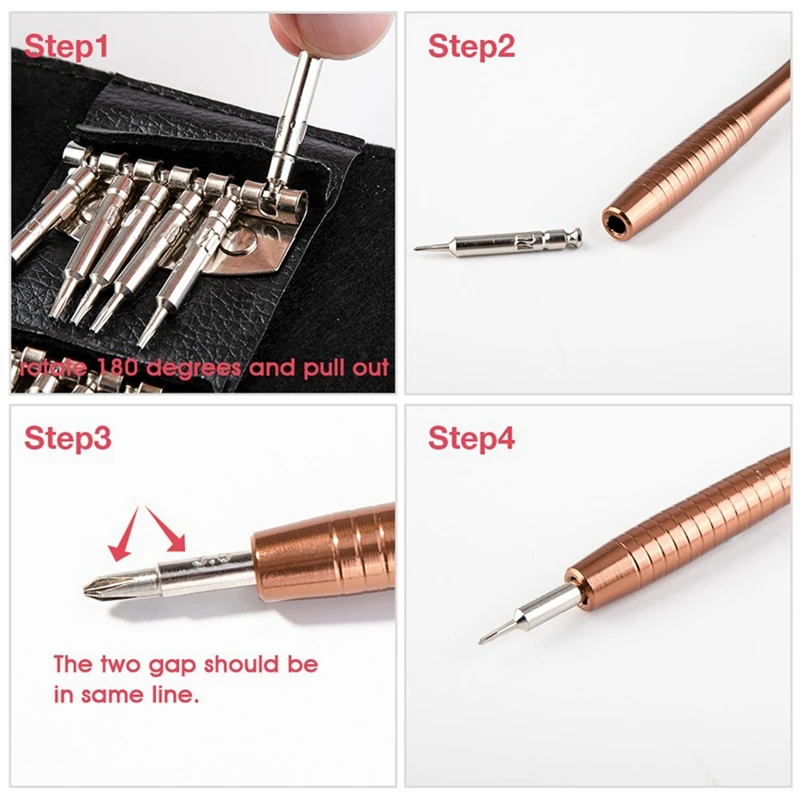 25-In-1 Multifunctional Leather Case Manual Screwdriver Bit Set Spare Parts Mobile Phone Notebook Maintenance Tool
