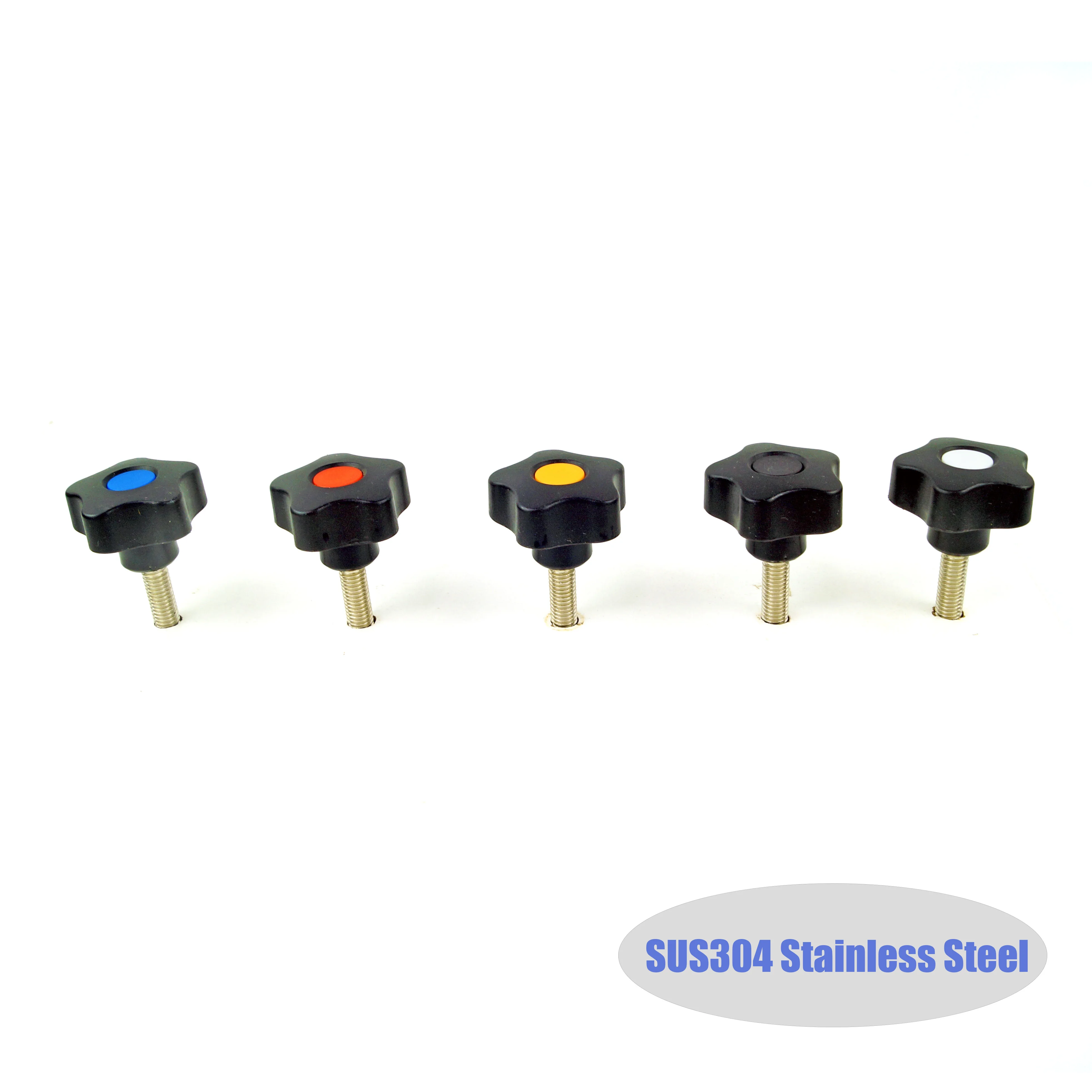 

M6 M8 SUS304 Stainless Steel male Thread plastic lobe knob, Thumb Knobs,hand screw star knob