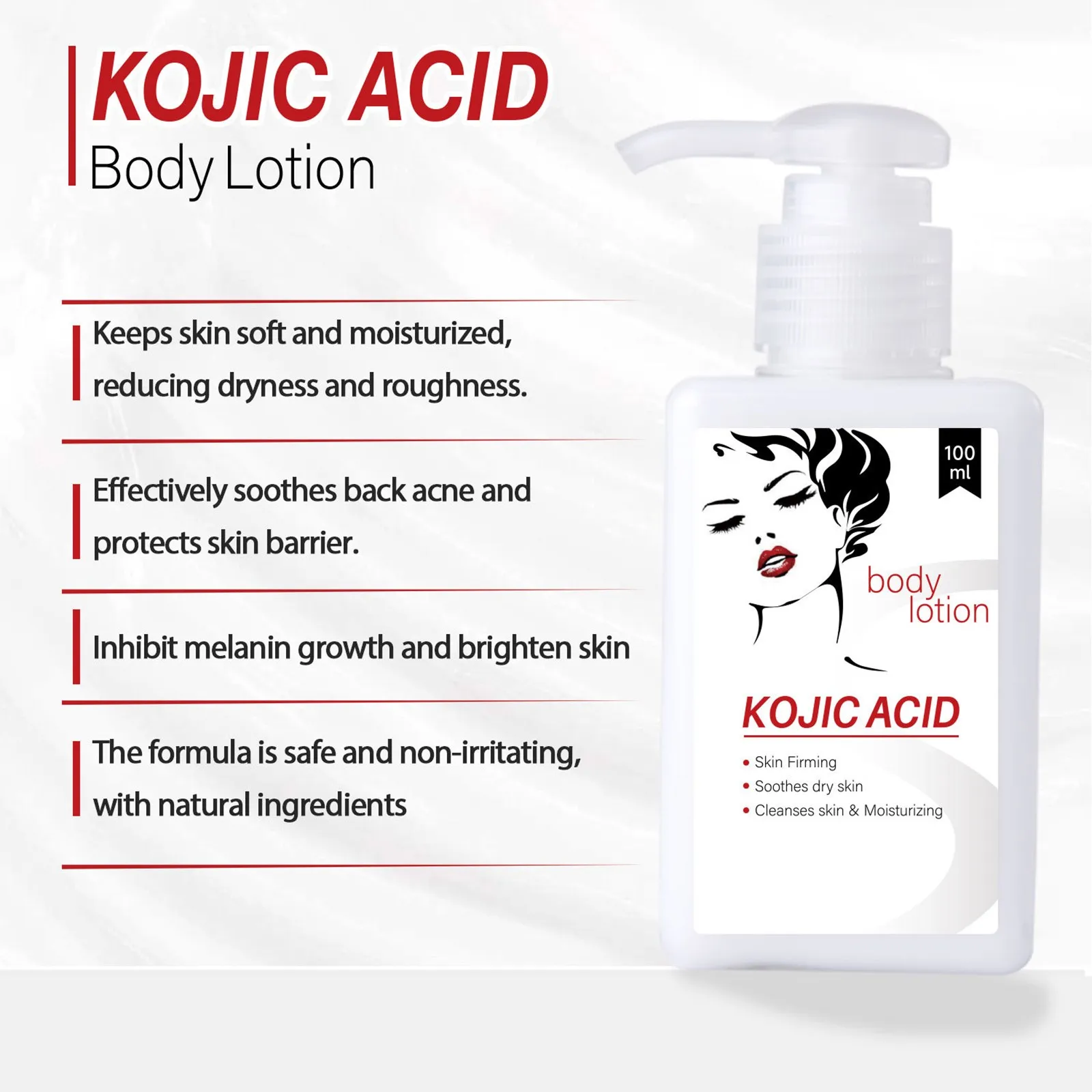 Krem nawilżający do ciała, wybielający balsam do ciała do skóry Kojic, wzmacniacz do pielęgnacji skóry, nawilżający skórę