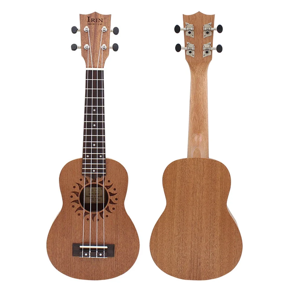 IRIN 21 Inch Ukulele 4 Strings Hawaiian Guitar Sapele Guitarra Sun Flower Ukulele With Bag Tuner Strings Capo Parts & Accessory