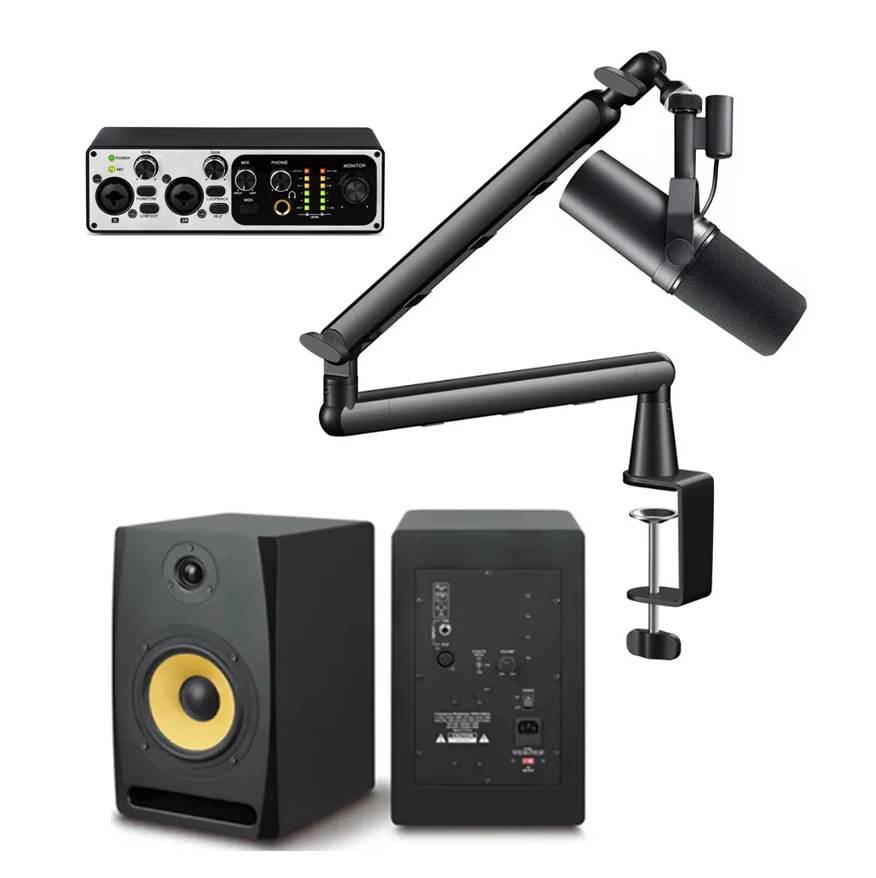 مجموعة كاملة من معدات الموسيقى Stucio مع مكبر صوت شاشة SM7B Studio Micro Micro Micro Microphone Podcast Equipment Kit