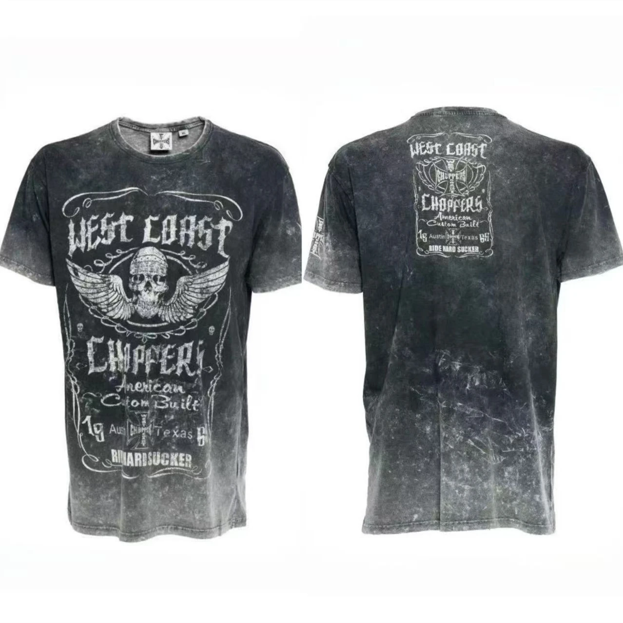 

Футболка с принтом «Скелет» в стиле Washed West Coast Choppers, для мужчин и женщин, высочайшего качества, летний стиль